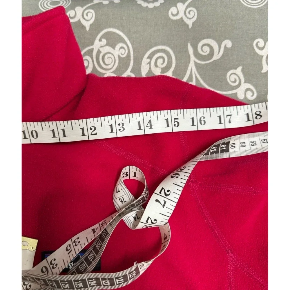Patagonia Womens M 1/4 Zip Fleece Jacket Red Pink Outdoor Hiking Fall 2015